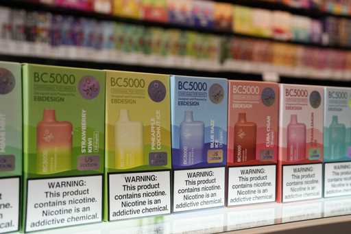 Varieties of disposable flavored electronic cigarette devices manufactured by EB Design, formerly k…