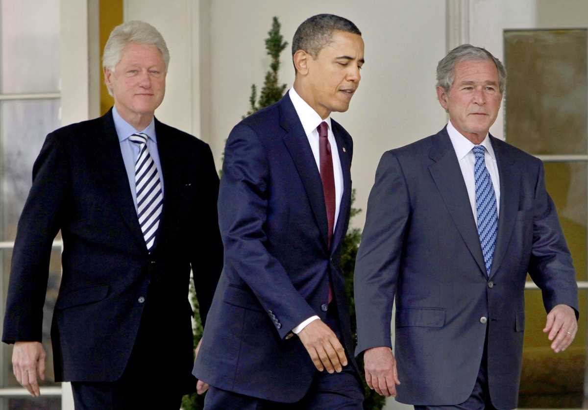 Barack Obama, Bill Clinton, George W. Bush