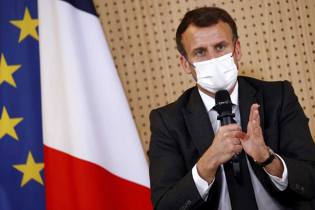 French President Macron visits a child psychiatry department at Reims hospital