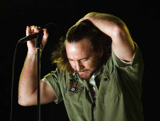 Pearl Jam lead singer Eddie Vedder performs at the Bonnaroo music festival in Manchester, Tenn