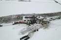 This photo provided by Joshua Henderson shows a Canadian Pacific train derailed in rural North Dako…