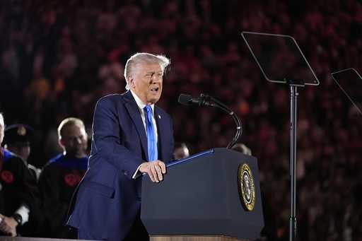 President Donald Trump gives a commencement address at the University of Alabama, Thursday, May 1, …