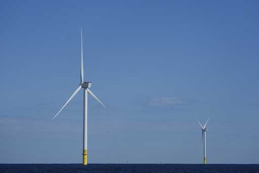 Offshore wind turbines of South Fork Wind operate off the coast of Block Island, R