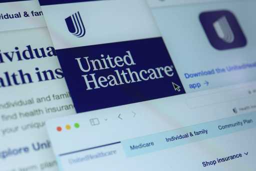 Pages from the United Healthcare website are displayed on a computer screen, February 29, 2024, in …