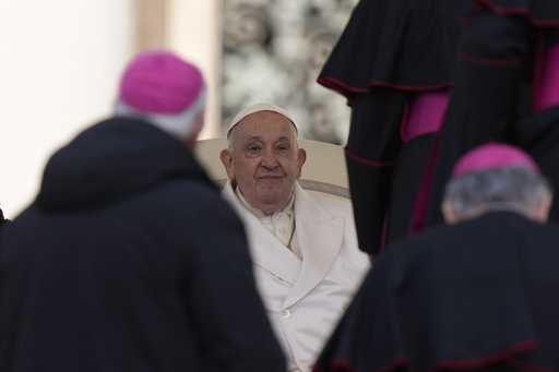 Pope Francis holds his weekly general audience in St