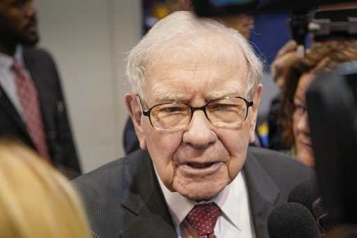 Warren Buffett, Chairman and CEO of Berkshire Hathaway, during a tour of the CHI Health convention …