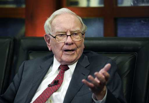 Berkshire Hathaway Chairman and CEO Warren Buffett speaks during an interview in Omaha, Neb
