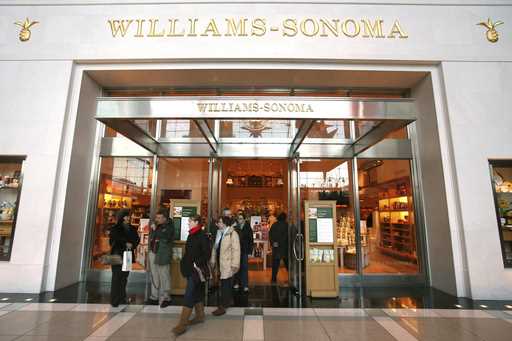 FILE -Shoppers leave a Williams-Sonoma store in New York, January 3, 2008