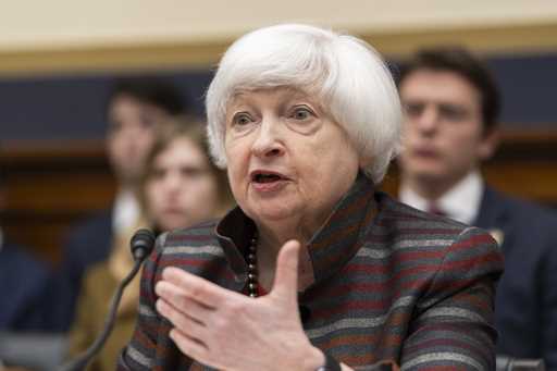 Treasury Secretary Janet Yellen testifies before a House Financial Services Committee hearing on Ca…
