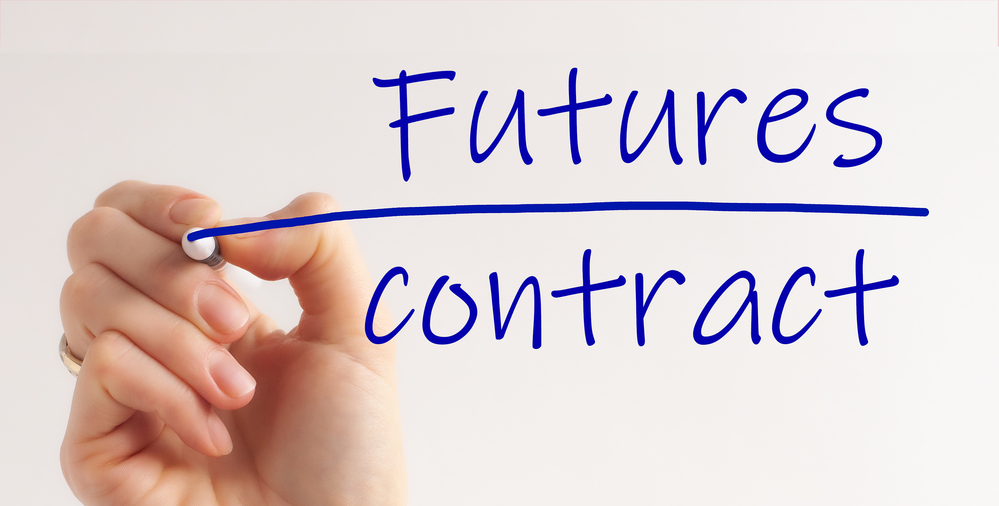 What is a futures contract? Image of writing on a clear screen "futures contract"