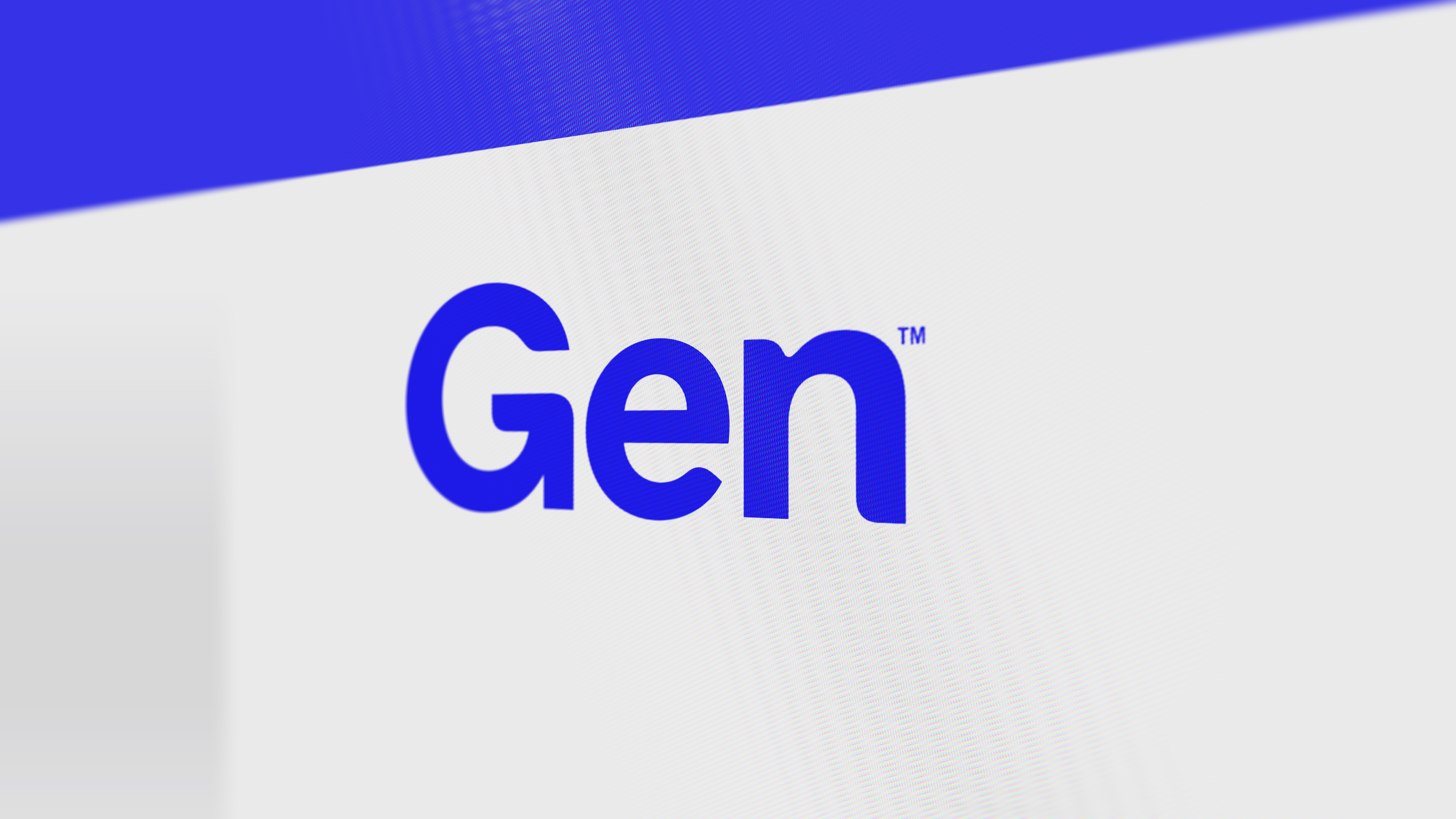 blue gen digital on white background 