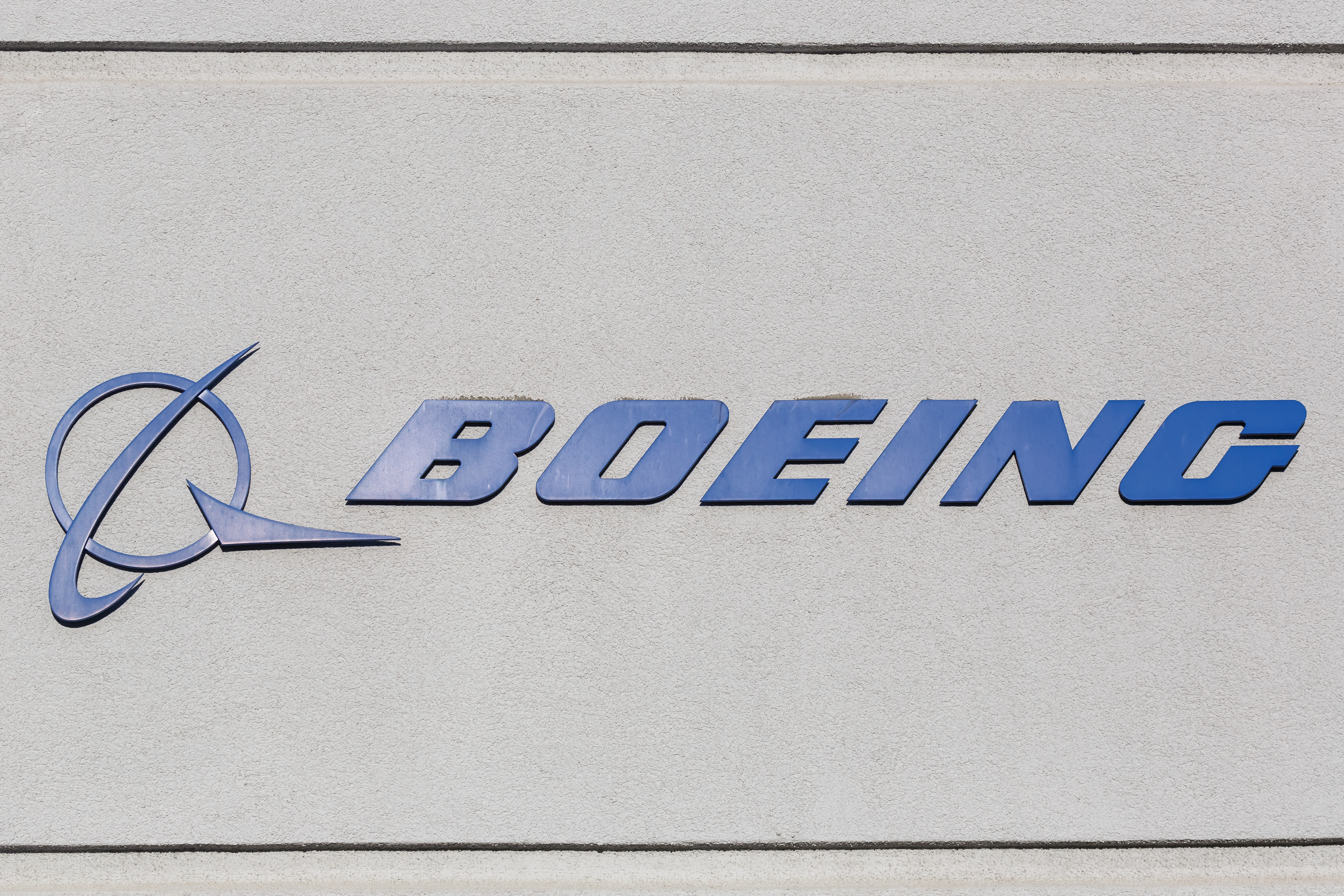 Boeing logo on a building in LAX airport