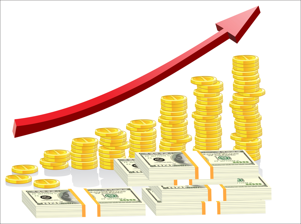 Image of stacks of money going up; what is the dividend capture strategy? Learn more.