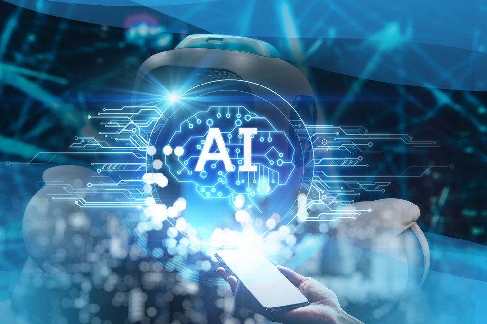 AI brain intelligent ai technology digital graphic design electronics AI machine learning of robot or human brain science and artificial intelligence technology innovation and futuristic