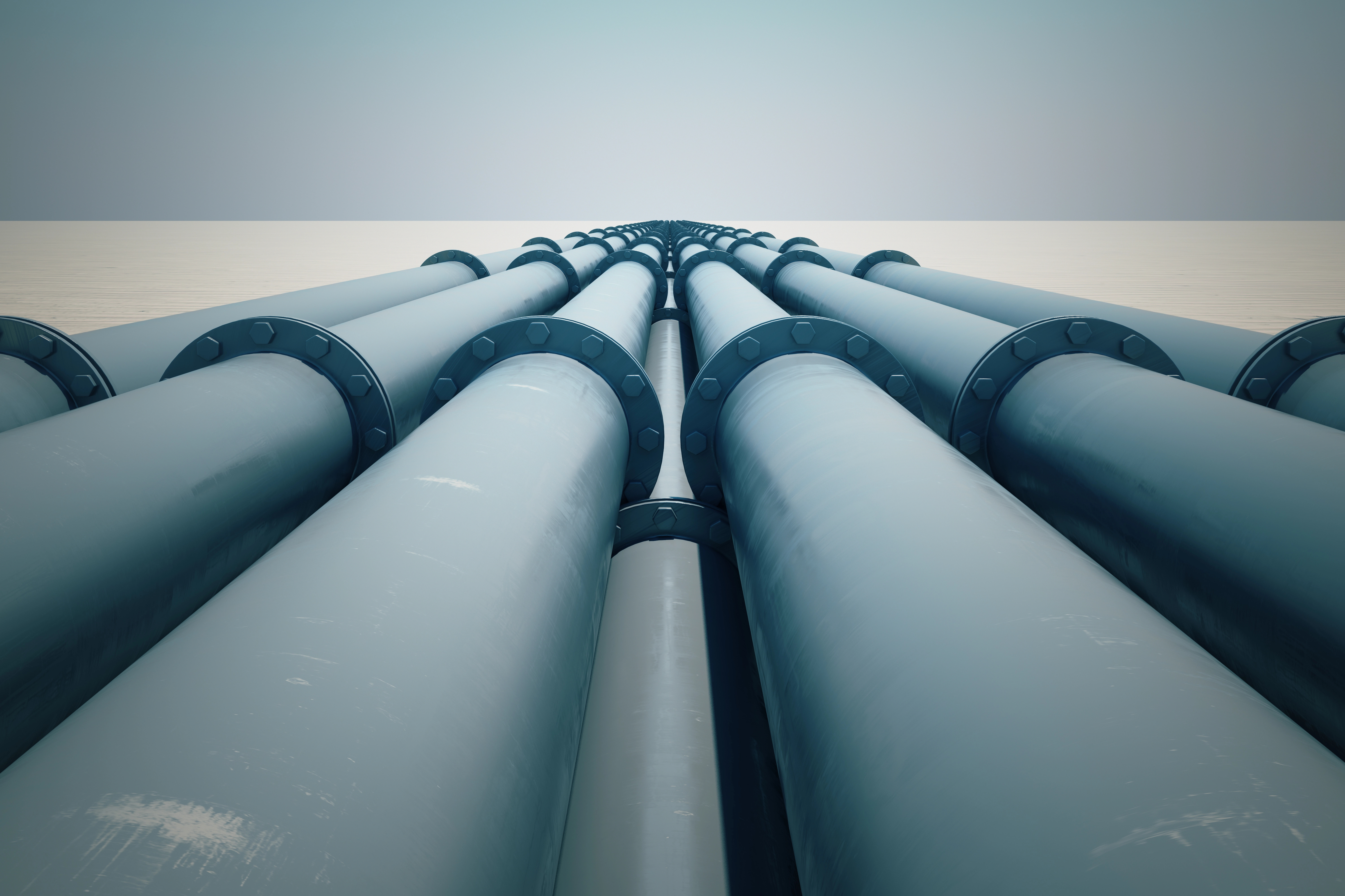 image of rows of oil pipelines