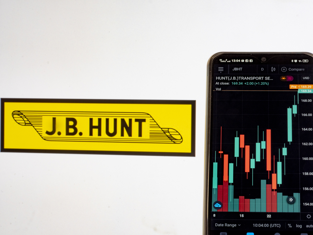 photo illustration the stock market information of J.B. Hunt Transport Services