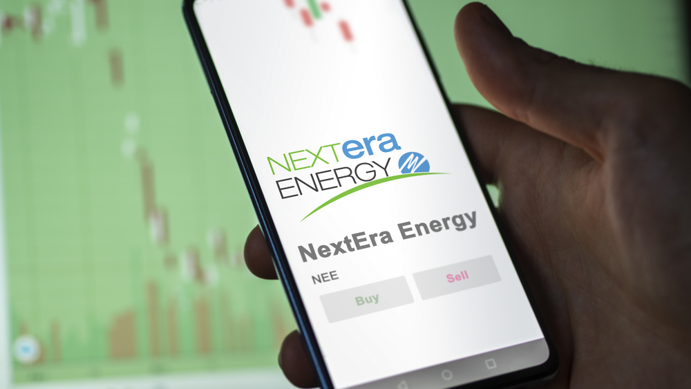 NextEra Energy stock buy or sell on smartphone screen