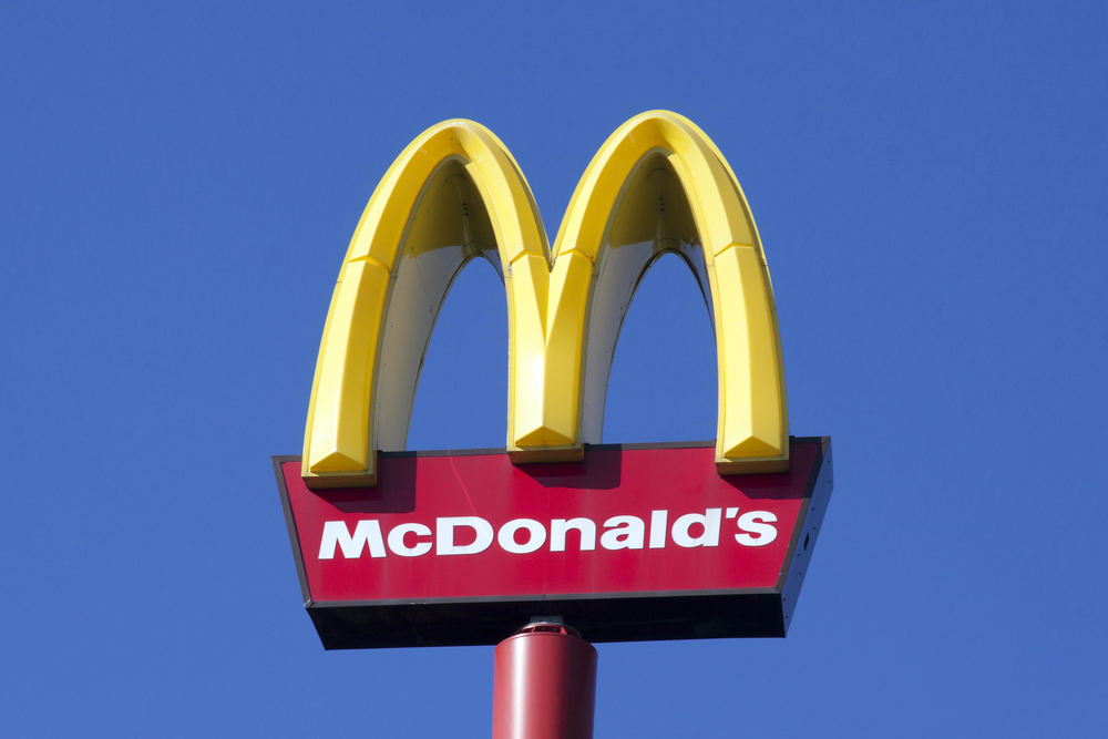 McDonald's restaurant location log sign