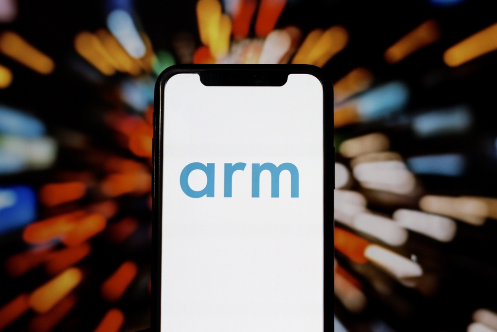 ARM holdings logo on smartphone screen