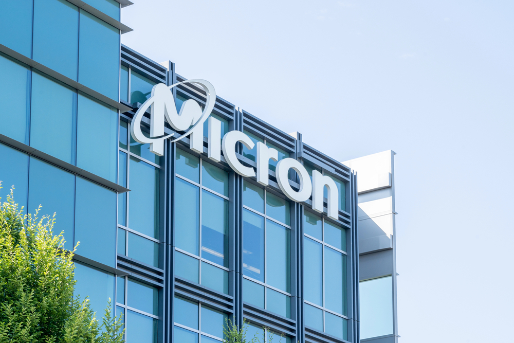 micron logo sign on building