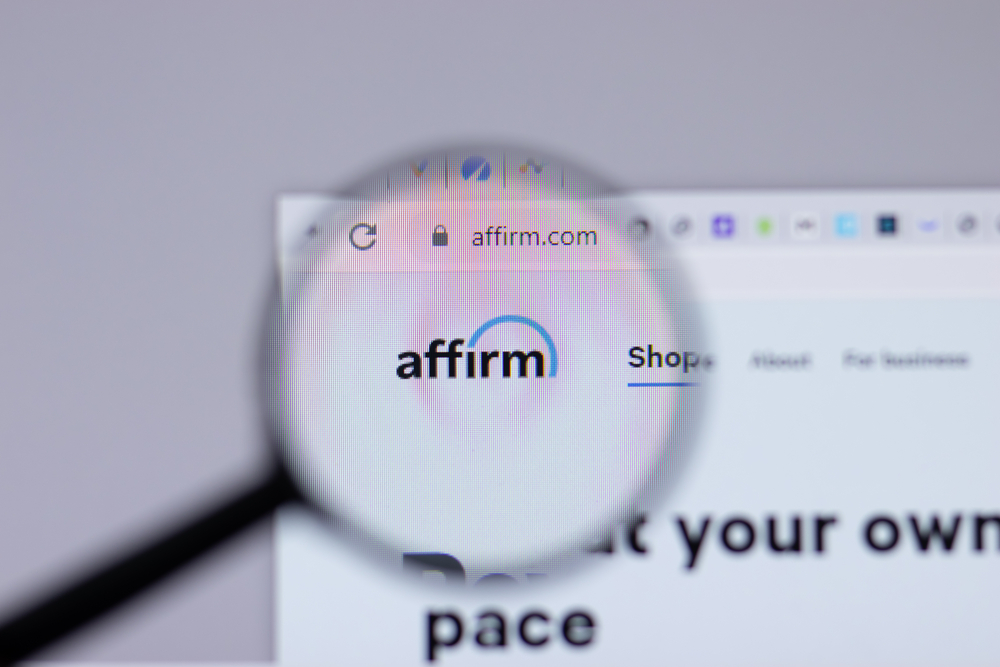 Affirm logo close-up on website page