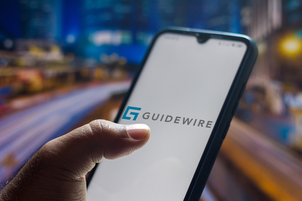 Guidewire Software logo seen displayed on a smartphone