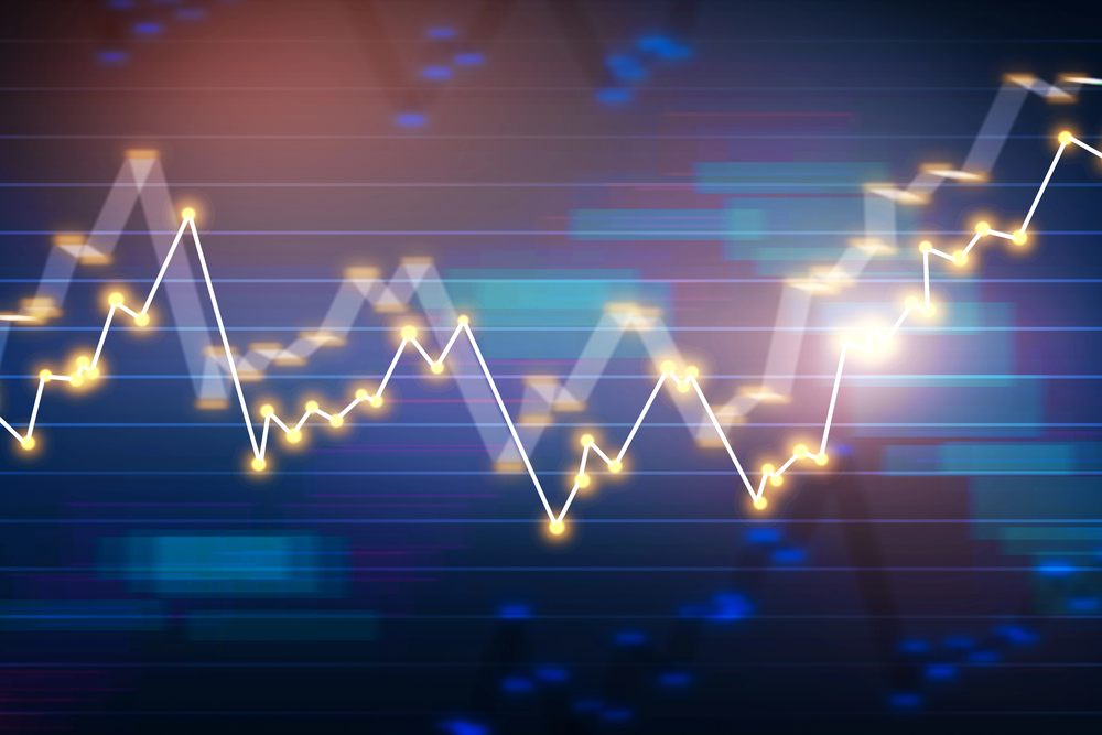 Abstract photo of stock market chart, two lines, one more faded than the other. Diagonal debit spread. Poor man's covered call.