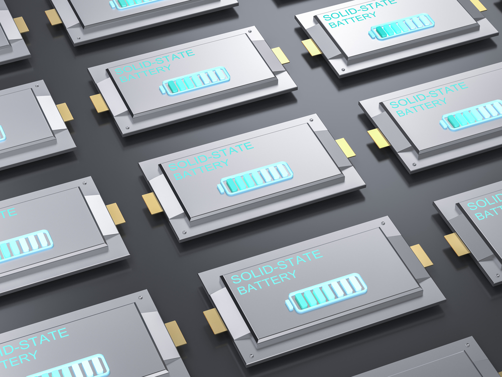 3d rendering group of solid-state or rechargeable batteries