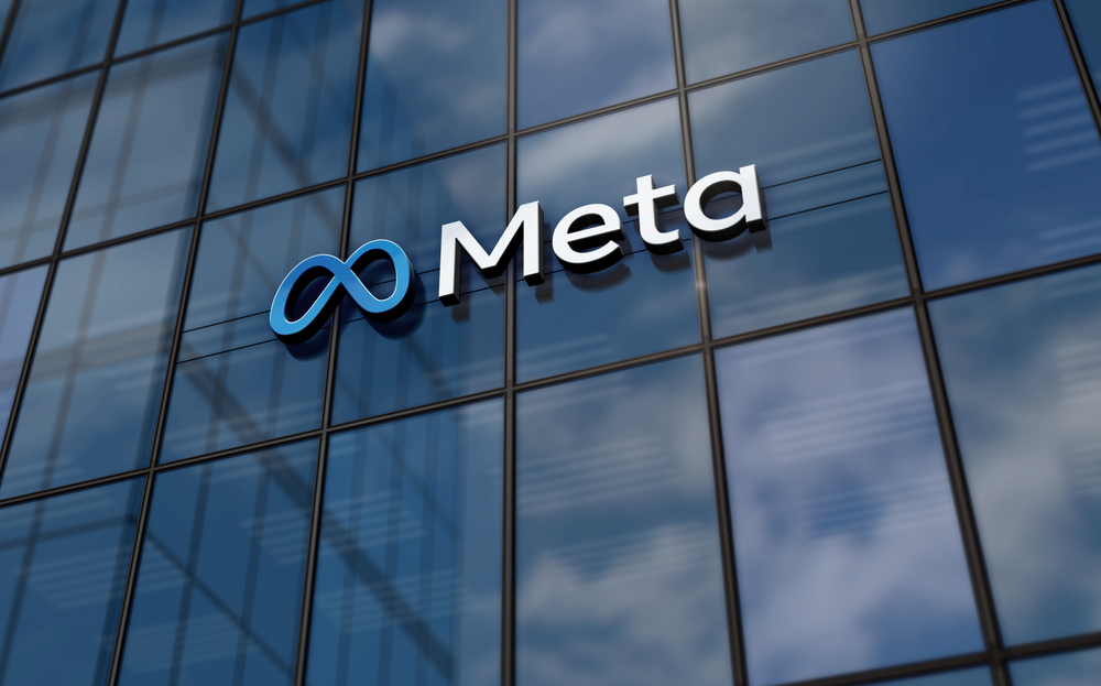 Meta corporation headquarters glass building concept.
