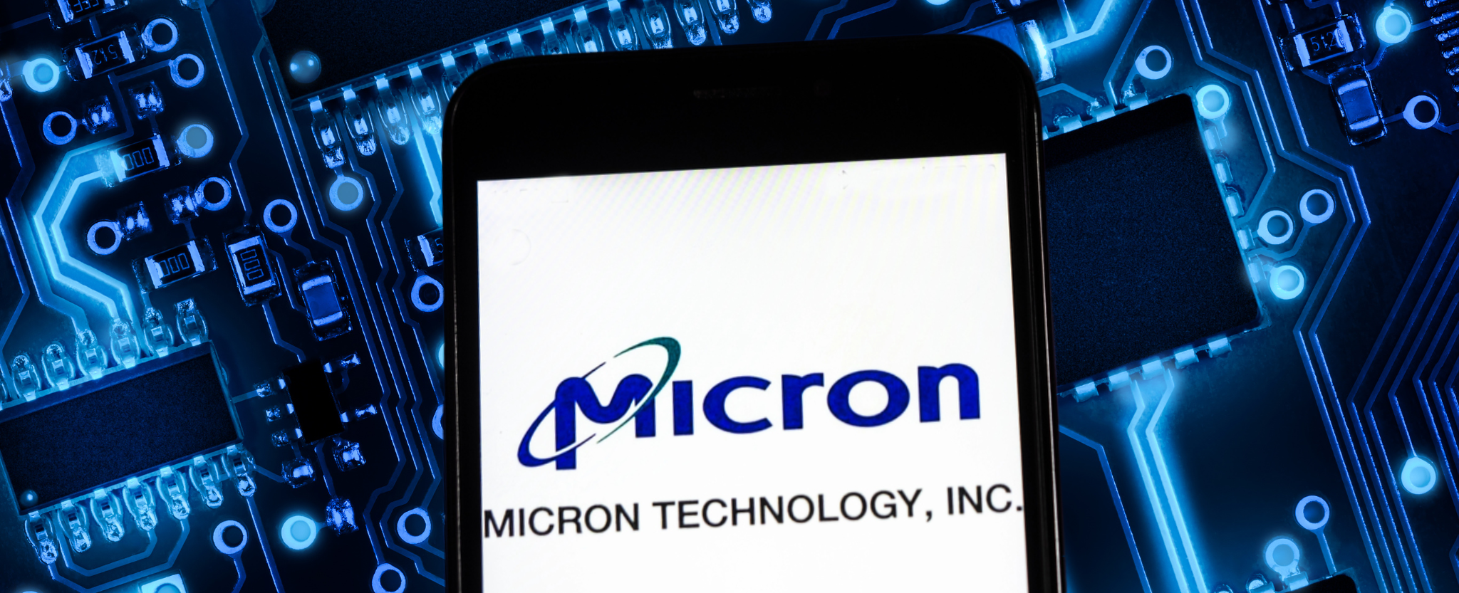 Micron Technology logo displayed on mobile phone screen
