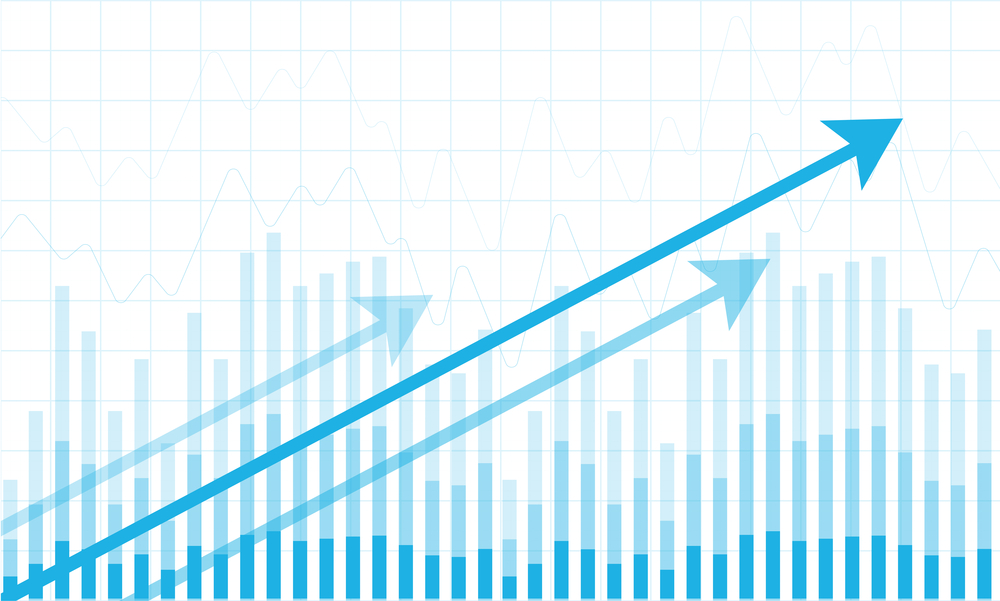 Financial stock market graph on stock market investment trading, Bullish point, 