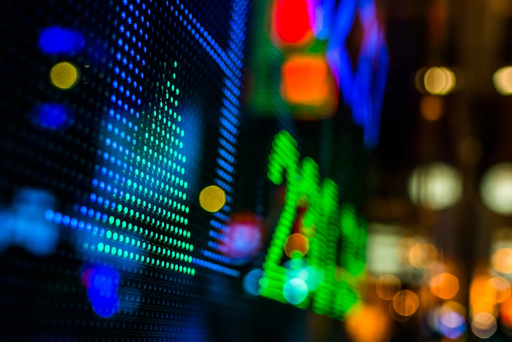 Stock market price display - stock image