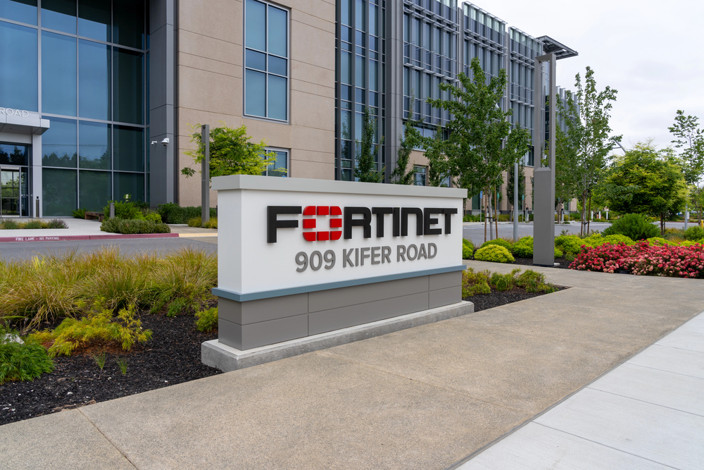 Fortinet headquarters in Sunnyvale, California, USA on June 10, 2023. Fortinet is an American cybersecurity company. — Stock Editorial Photography