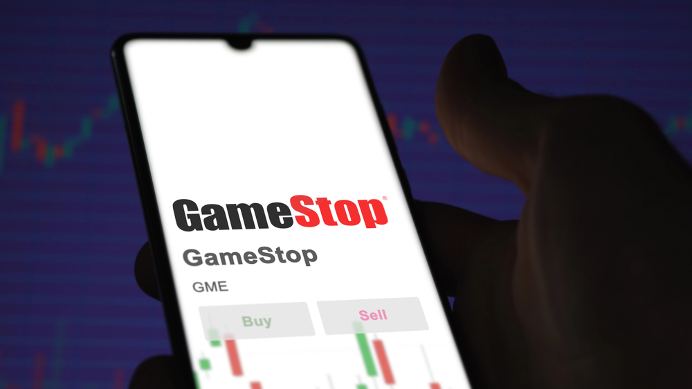GameStop stock chart on phone