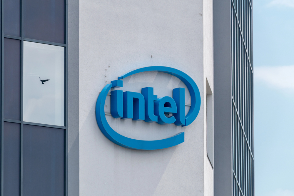 Intel logo sign