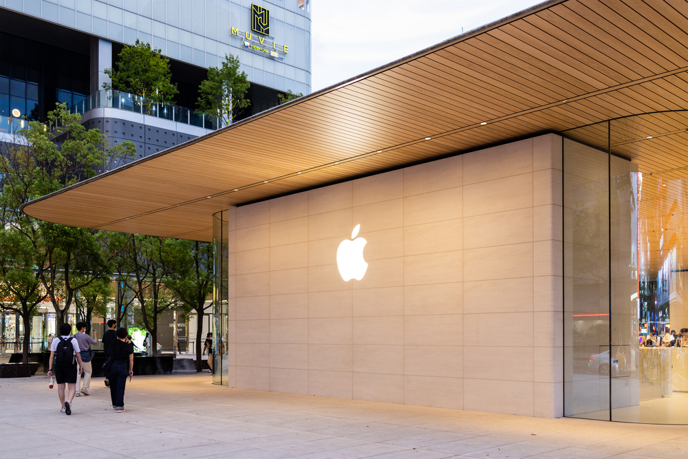 Taipei, Taiwan, 18 August 2022: Apple store in Taipei city