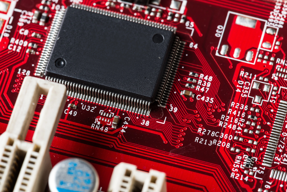 Computer motherboard close up — Photo