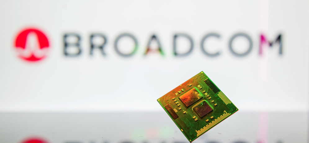 New Jersey, United States of America - February 5: Broadcom microchip semiconductor technology — Stock Editorial Photography