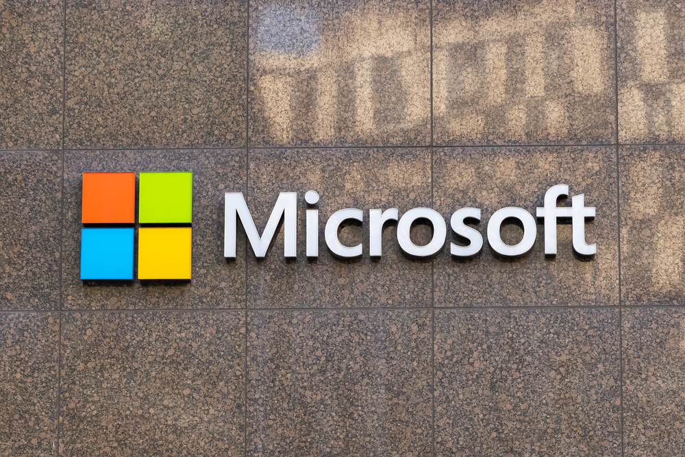 Signage of Microsoft company, 