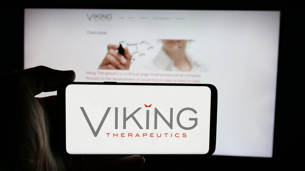 Viking Therapeutics logo on smartphone