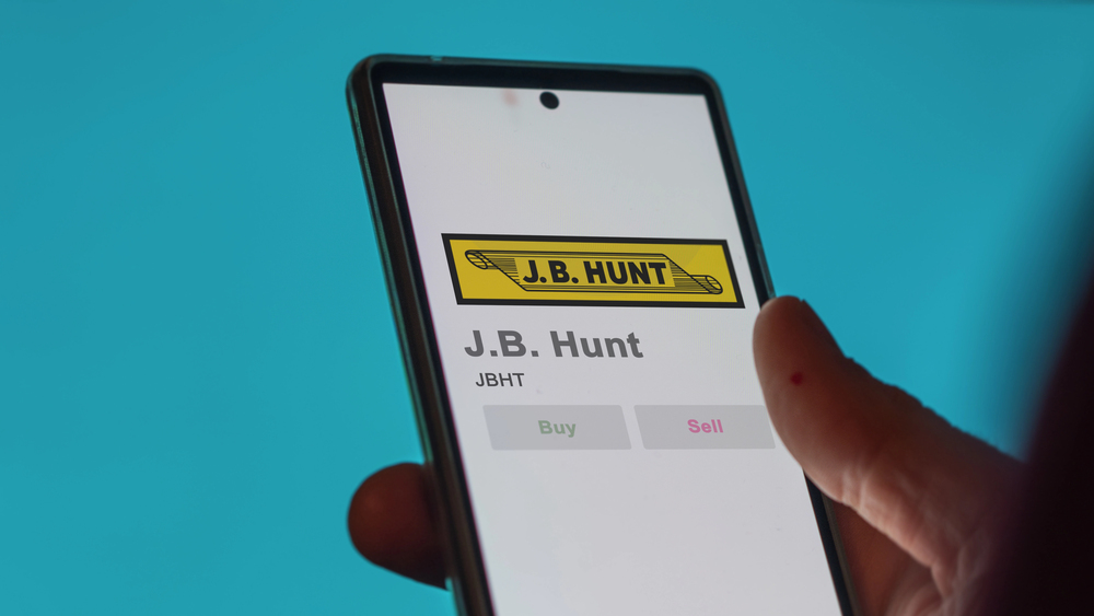 J.B. Hunt logo stock market smartphone
