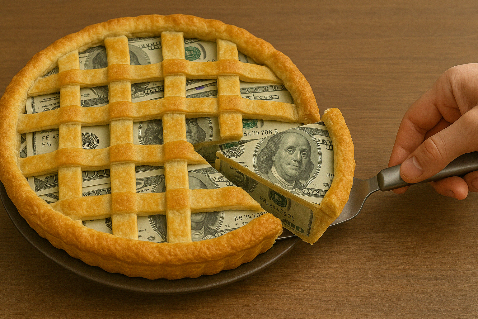dividend shareholder payout pie slice