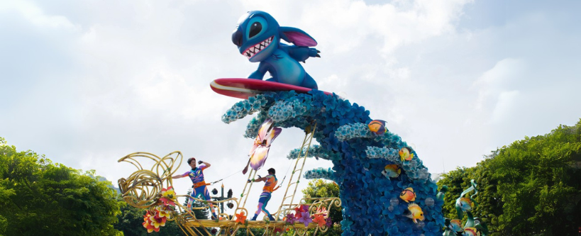 Photo of Stitch riding a wave, Disney Lilo and Stitch