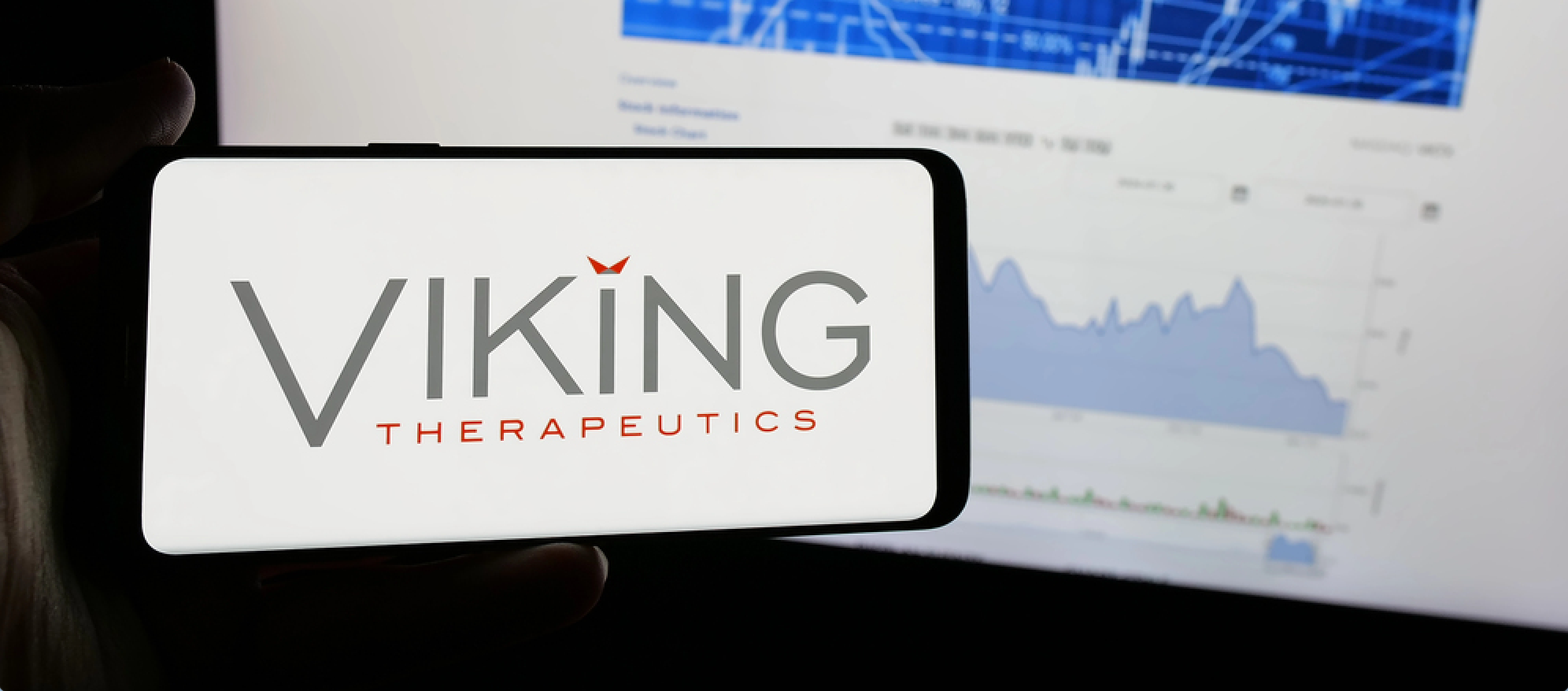 Viking Therapeutics logo on smartphone