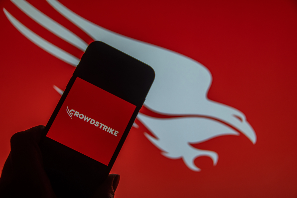 crowdstrike logo on smartphone screen
