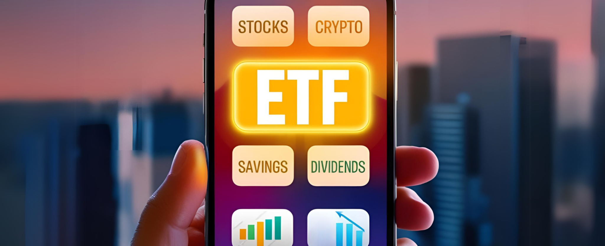 ETF button on smartphone