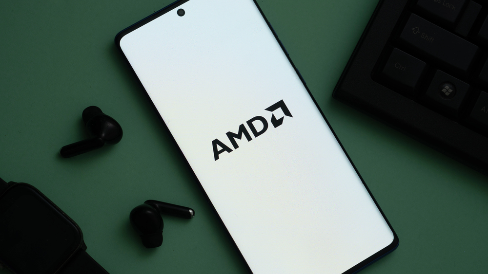 AMD logo on smartphone