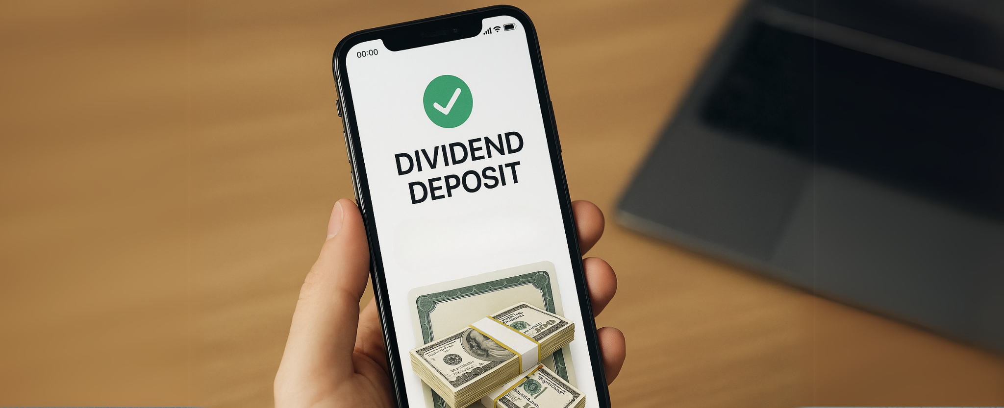 Dividend Deposit on smartphone