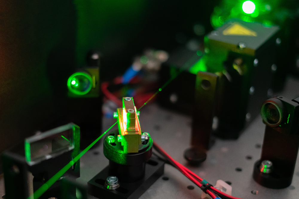 The modern laser technology used on the machine factory with ai learning techniques — Photo