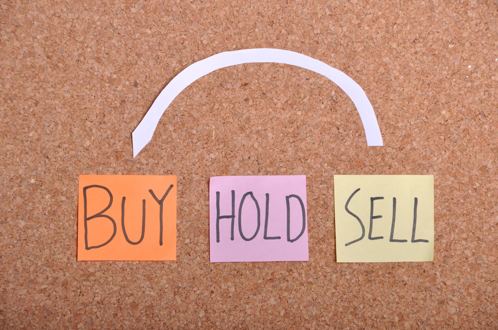 buy sell hold sticky notes